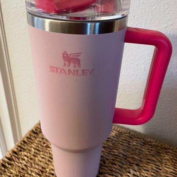Stanley 40 Ounce Metal Light Pink Dark Pink Tumbler - Picture 9 of 14